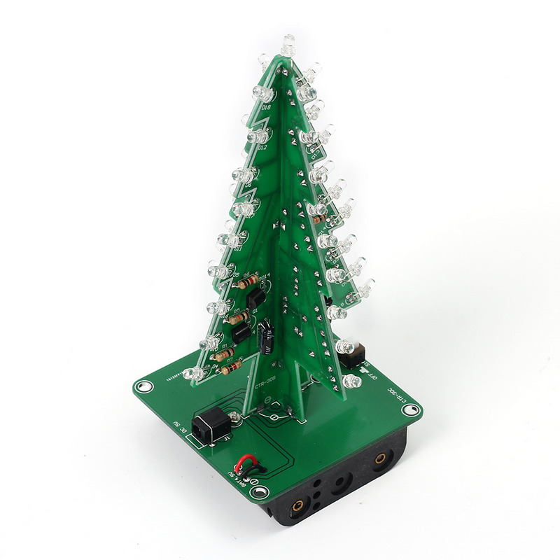 Three-dimensional 3d Christmas Tree Led Diy Kit Red/green/yellow Rgb