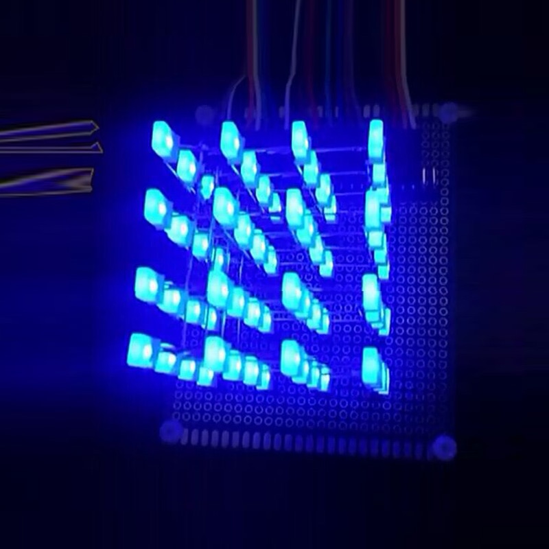 For Arduino LED DIY Kit Electronic Suite 4X4X4 Blue LED Light Cube Kit 3D Smart Electronics Led Cube Kit DIY Electronic - Electronics DIY Accessories Store