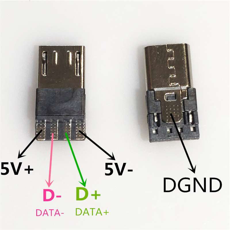 10pcs/bag YT2153Y Micro USB 4pin Male Connector Plug White/black ...