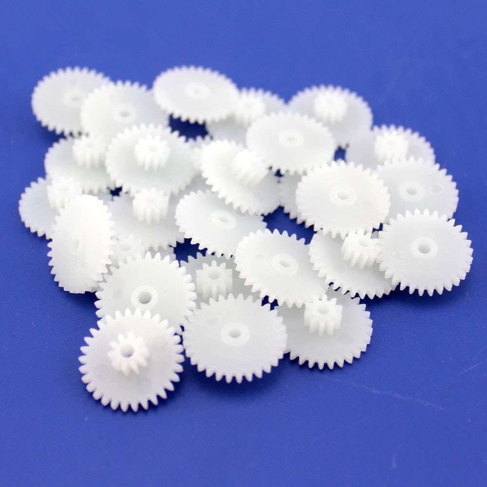 10pcs/pack J381 White Plastic Bilayer Gears Doubledeck Reduction
