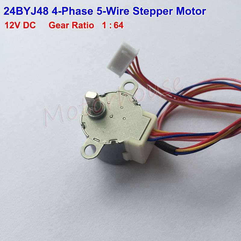 24BYJ48 DC 12V Micro Gear Stepper Motor 4 Phase 5 wire Geared box