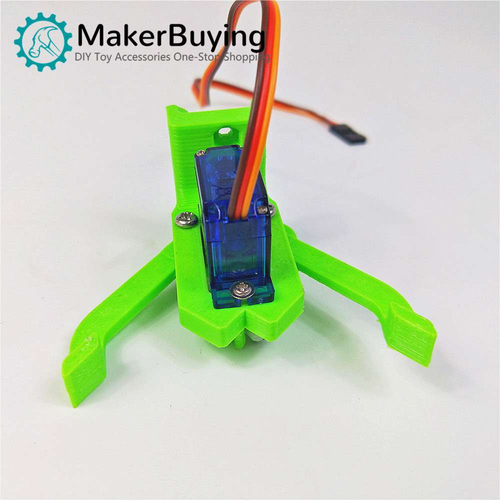 3D print Plastic green small clip mechanical claw robot sg90