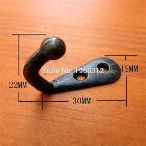 10pcs/lot Key Small Hooks - Antique Style Metal Ball End Style Hanger Robe  Decor Furniture - 1.18(30X22mm) with enough screws - SINONING- Electronics  DIY Accessories Store