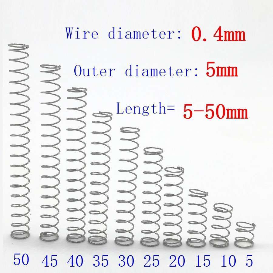 20pcs wire diameter = 0.4mm OD =5mm Stainless Steel Micro return Small ...