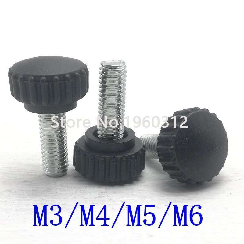M4 x 12mm Thumb Screw Bolt Nylon Plastic Screws Metric Thread 10 Pcs