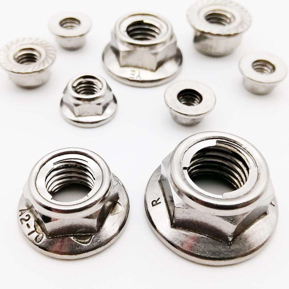 2/5pcs M4M12 304 Stainless Steel Prevailing Torque Type All Metal