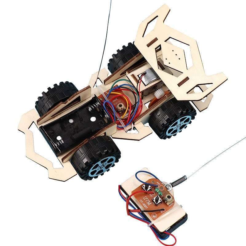 DIY Assembly Wireless Remote Control Racing Car Model Kit Physical Science Experiments Technology Educational Toys For Children SINONING Electronics DIY Accessories Store