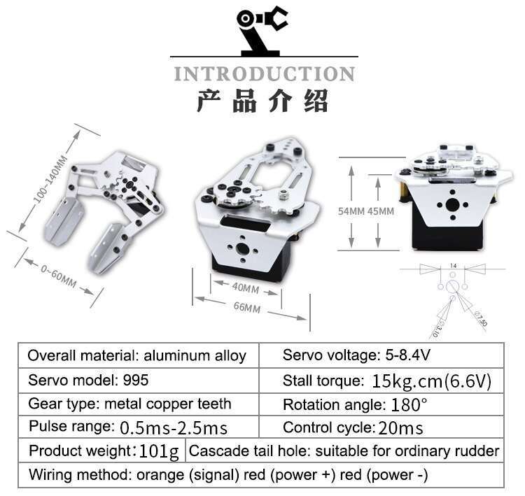 Metal Robot 140mm Arm Gripper Mechanical Claw/Clamp With High Torque Servo RC Robotic Part Ecucational DIY For Arduino