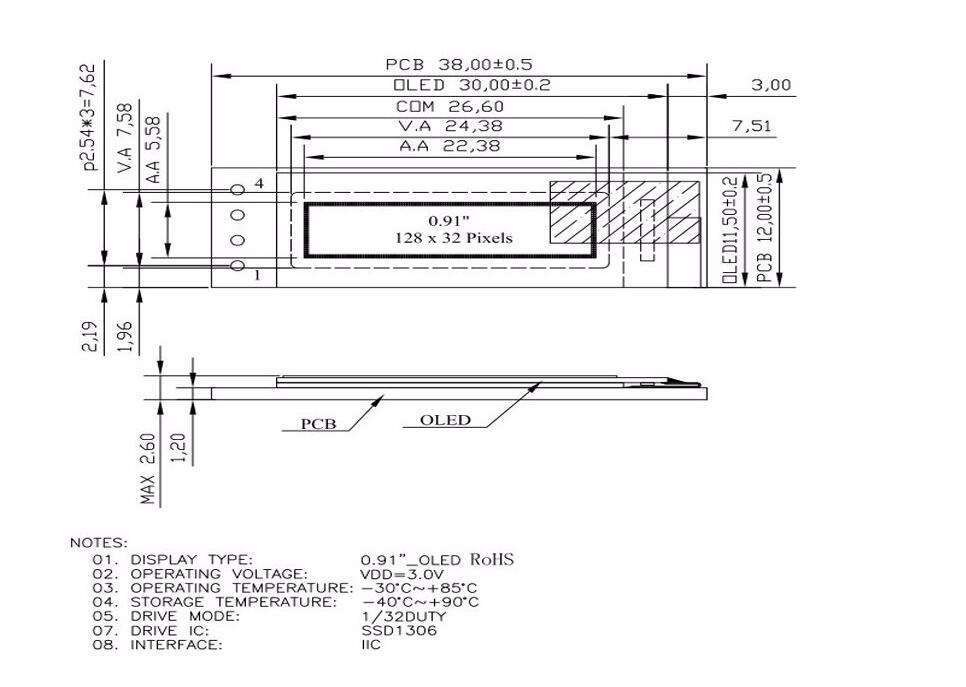 0.91 inch OLED module 0.91