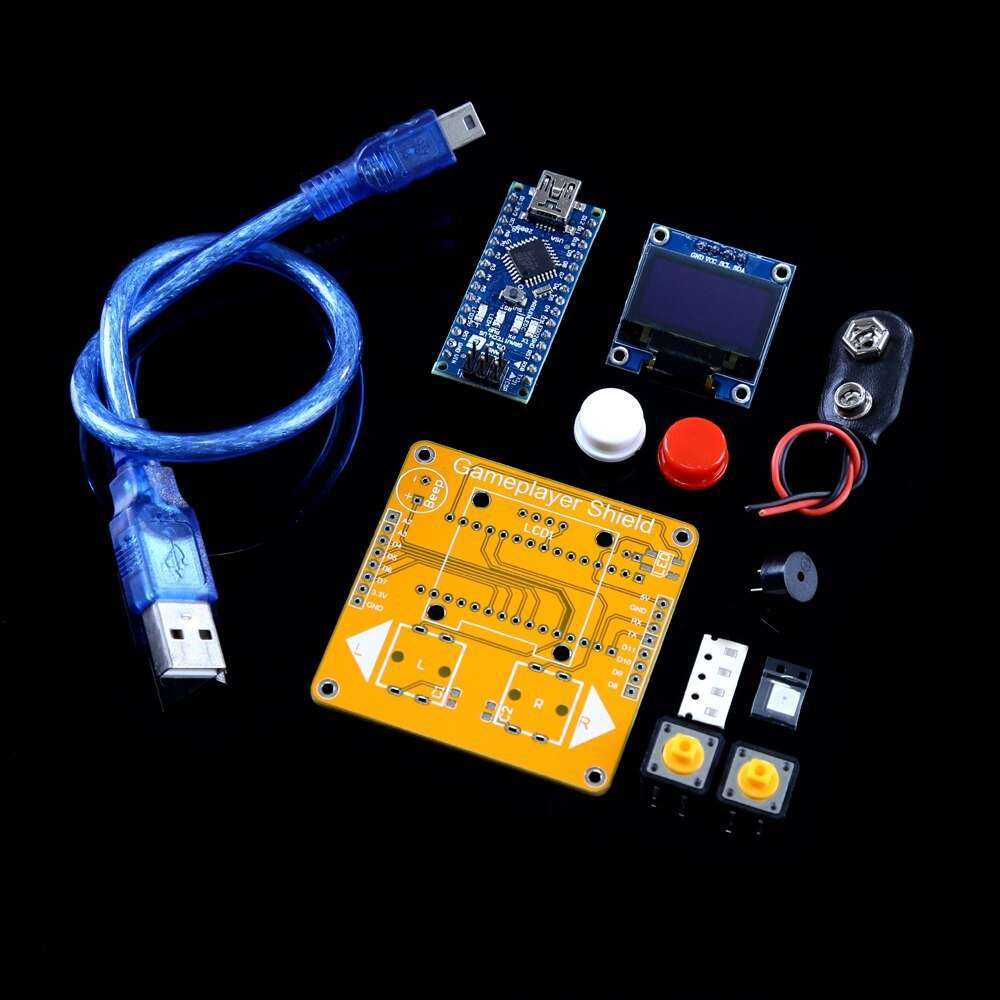 Arduino diy kit,Snake game,Easy to program ARDUINO game console,Nano Board ATmega328P,IIC Serial 128X64 OLED Display