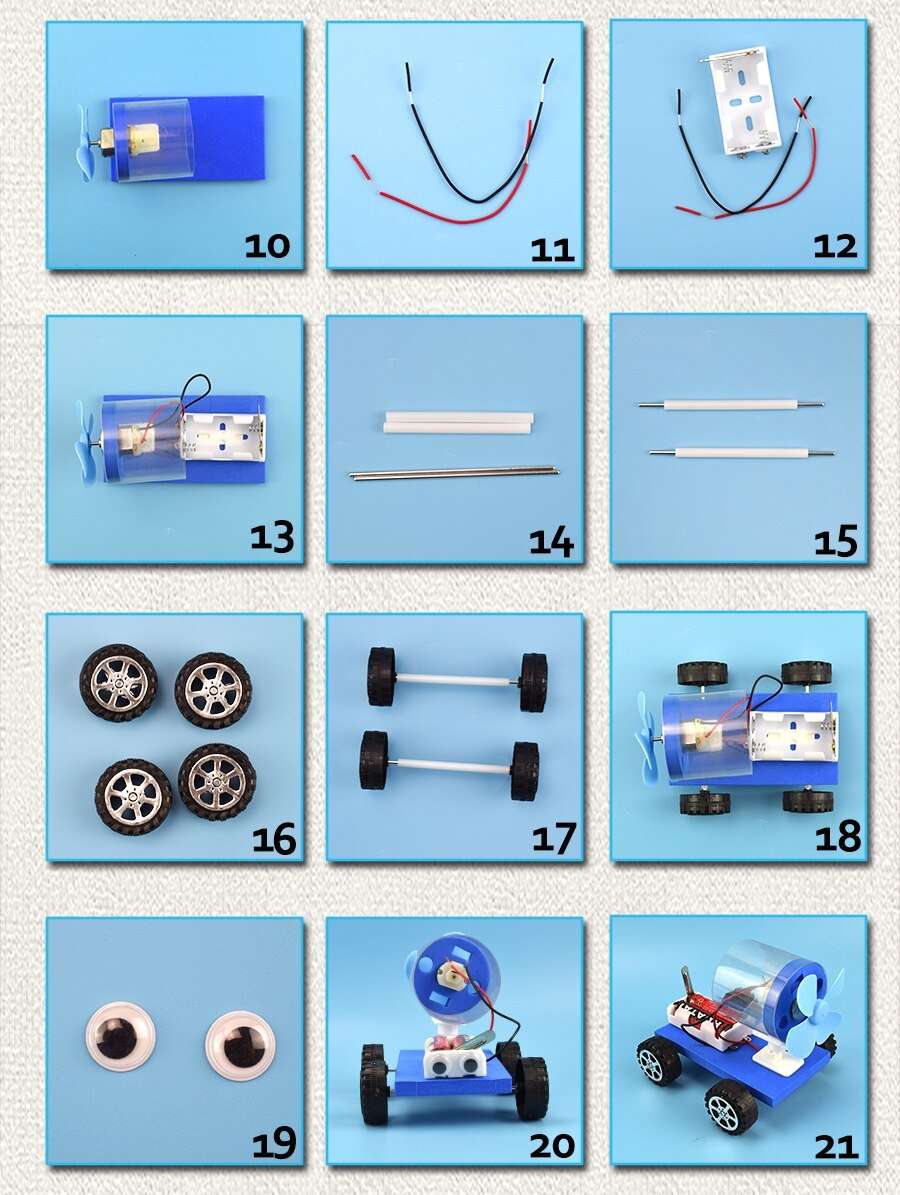 Electric DIY Air Powered Car Model Kit Science Toys for Kids Creative