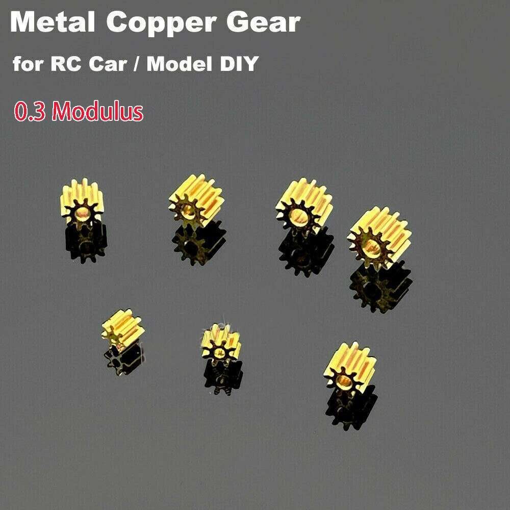 0.3M Modulus 8T 9T 10T 11T 12T 13T 14T 15T 16T 18T Teeth Metal Copper Gear Motor Spindle Gearwheel Fit 1mm 1.5mm 2mm Shaft